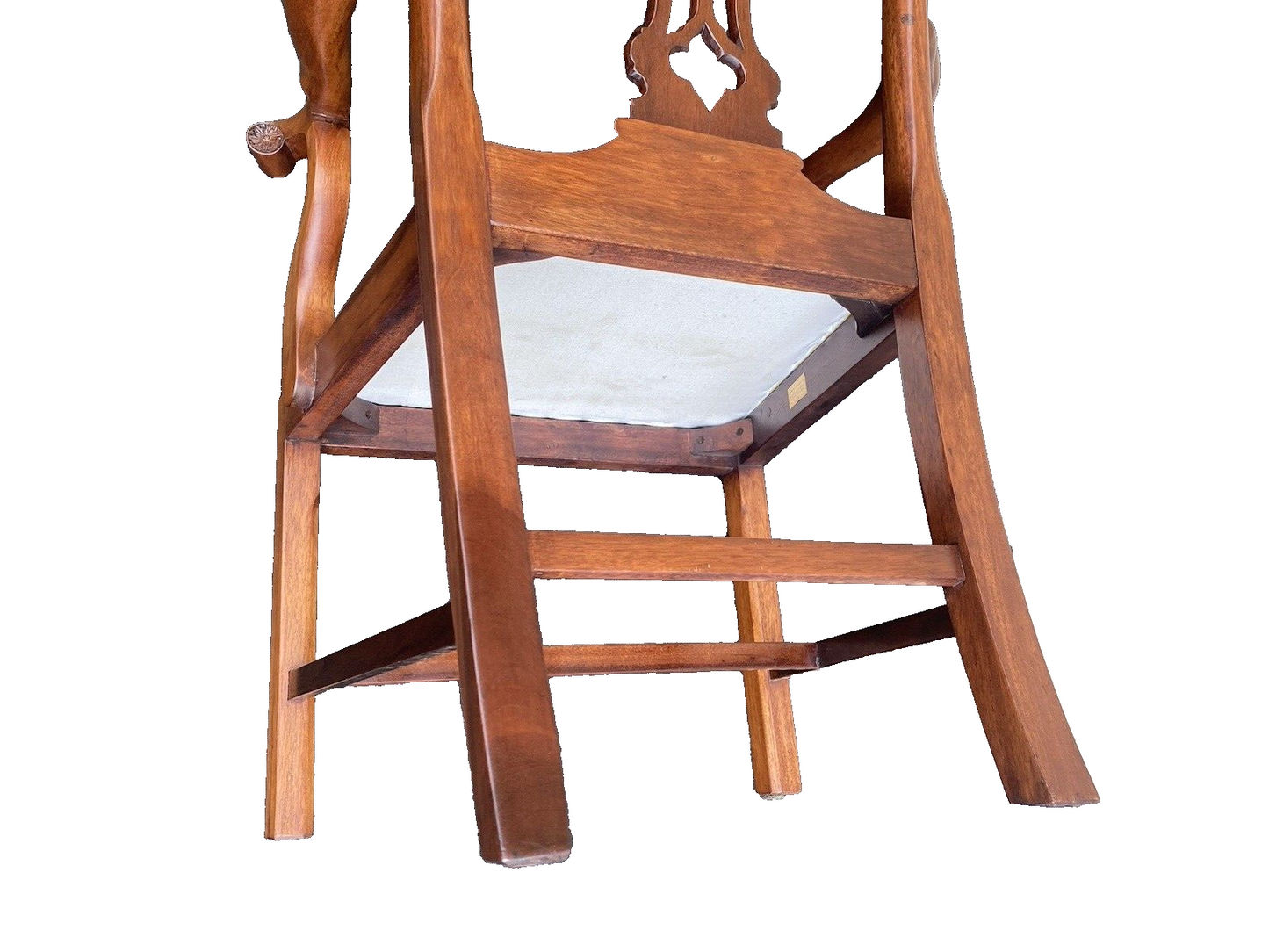 65881  GEORGIAN Furnishings Chippendale Armchair Chair Solid Mahogany