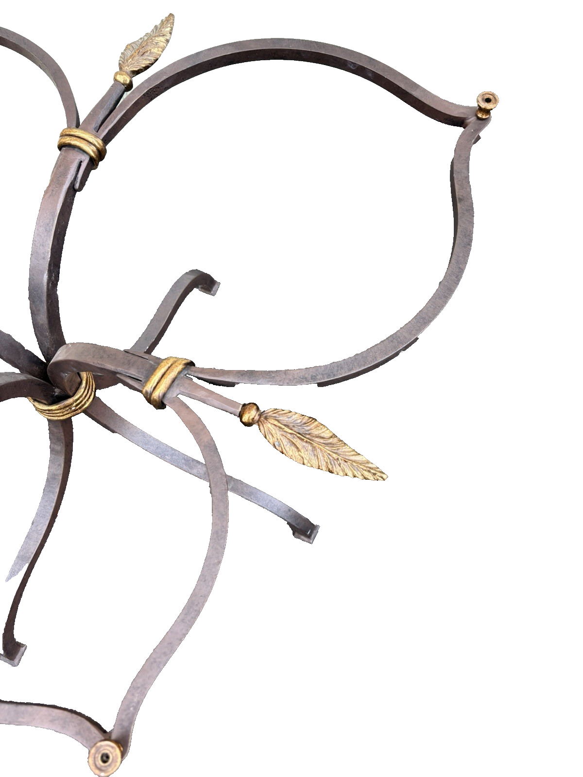 67157   Modern QUALITY Glass and Iron Accent Table Stand