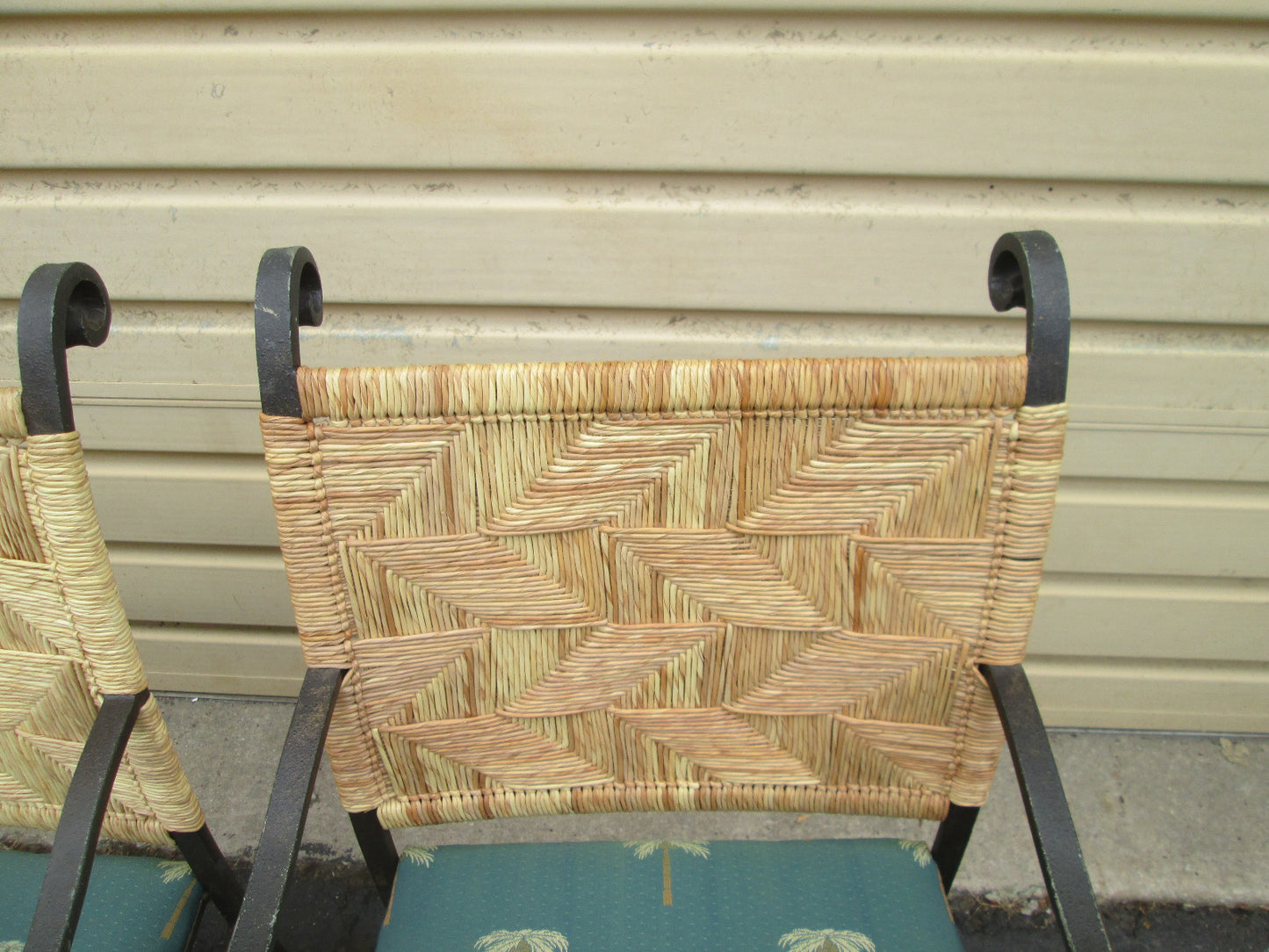 58051 Set of 4 QUALITY Heavy Metal Arm Chair Patio Chairs