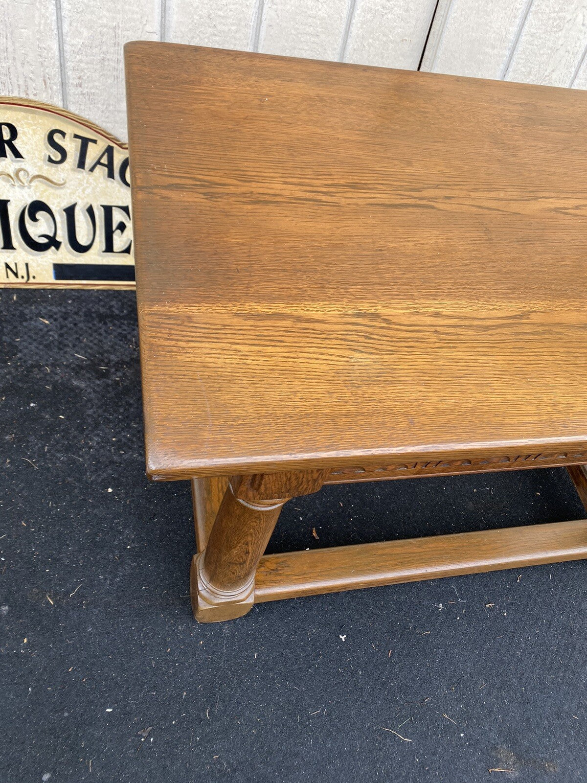 65206 Antique Custom Hand Made Oak Victorian  Console Table Desk MARSHALL FIELD