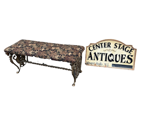 66833 Wrought Iron Window Bench with Fairey Figures on sides