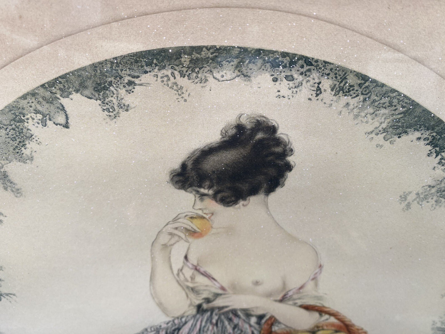 65135 Old ICART Print LE PANIER DE FOMMES Morris Bender INC