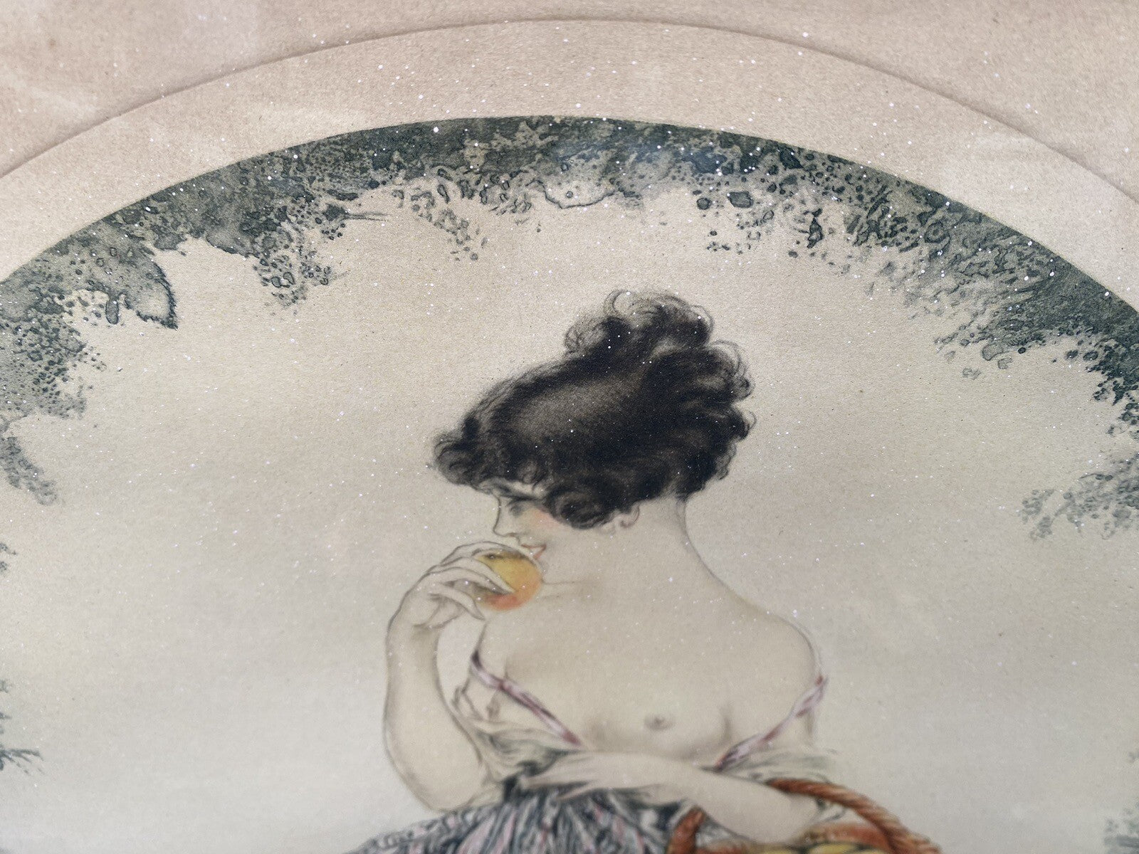 65135 Old ICART Print LE PANIER DE FOMMES Morris Bender INC