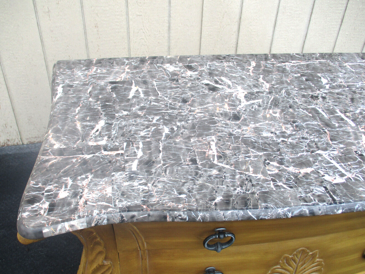 63801 Marble Top Dresser Chest Server Cabinet