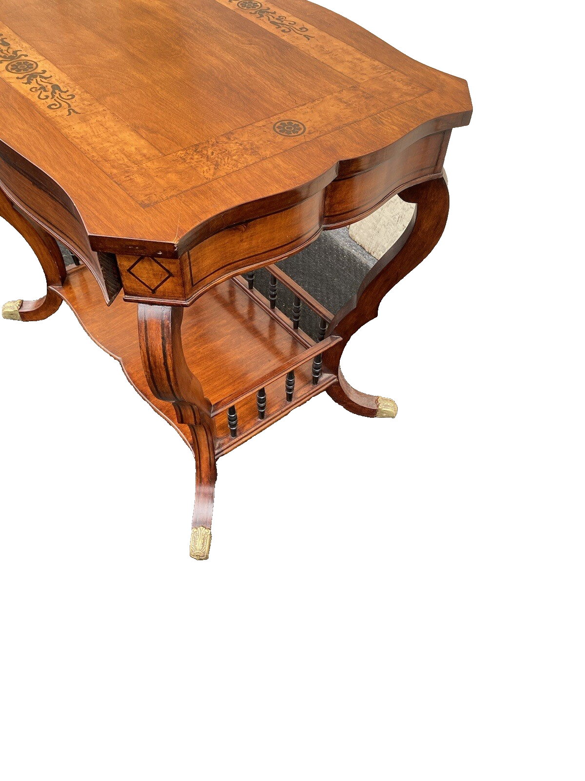 64857 CUSTOM Made Inlaid Table with Drawer