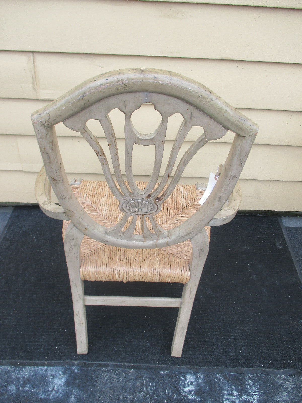 58315 Decorator  Romantic Shabby Rush Seat Arm Chair