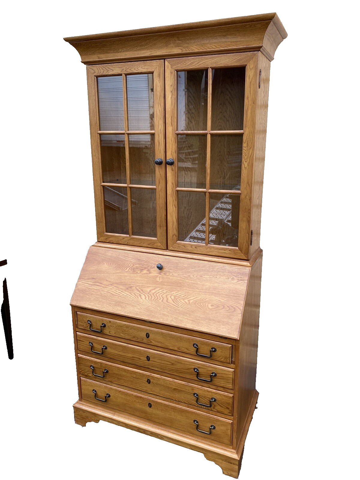65784  Solid Oak Secretary  Desk RICHARDSON Furniture   with Bookcase Top
