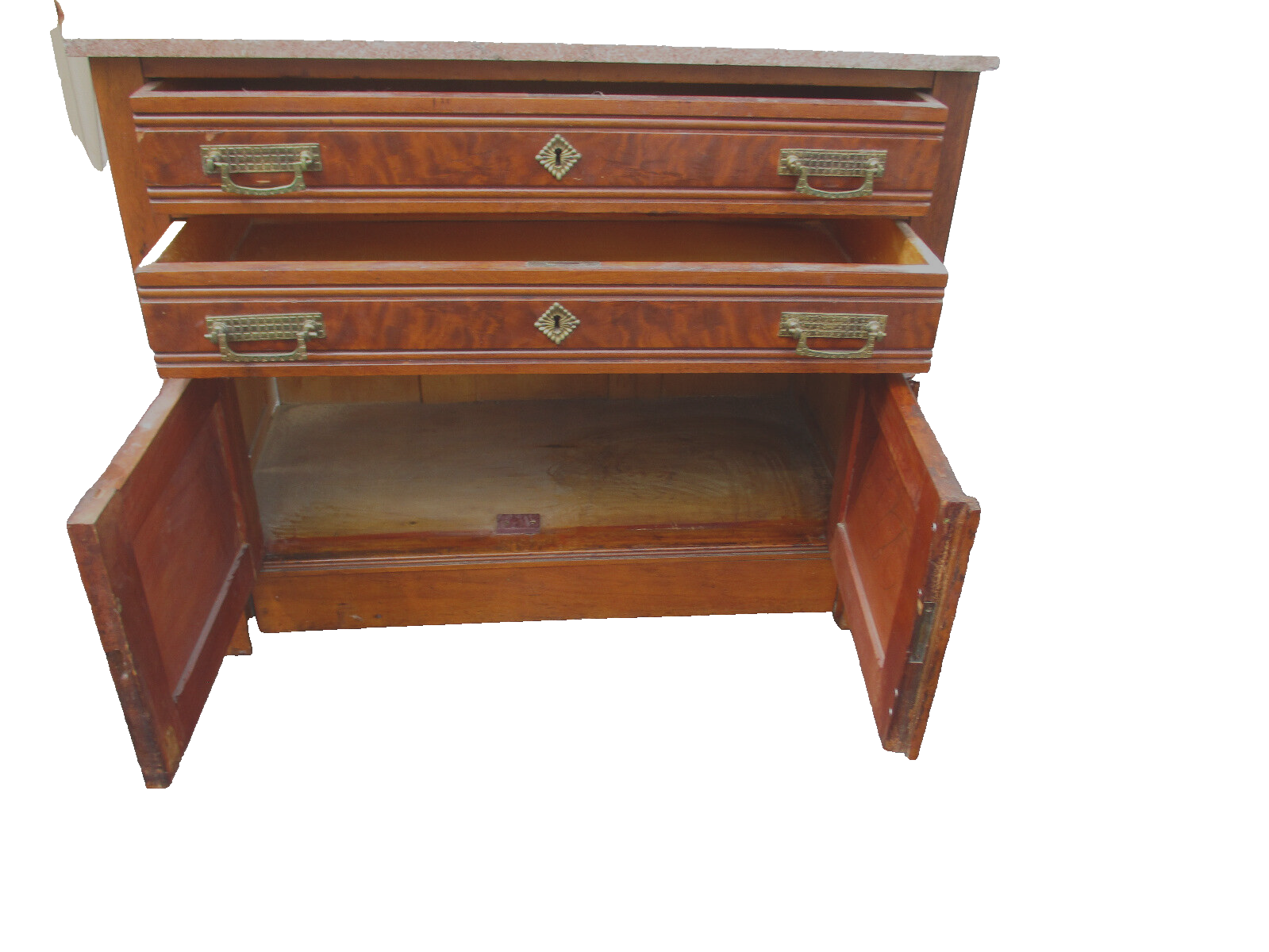 63604 Antique Victorian Walnut Washstand Chest Dresser