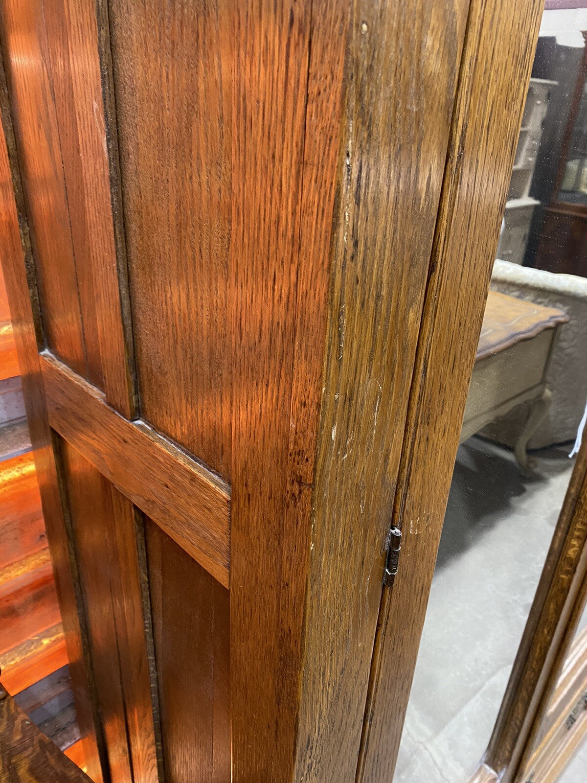 65564   Antique Victorian Oak 2 Door Wardrobe Cabinet