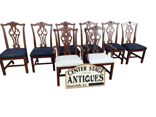 67163 Set of 8 Mahogany SUMTER Cabinet Dining Chair s