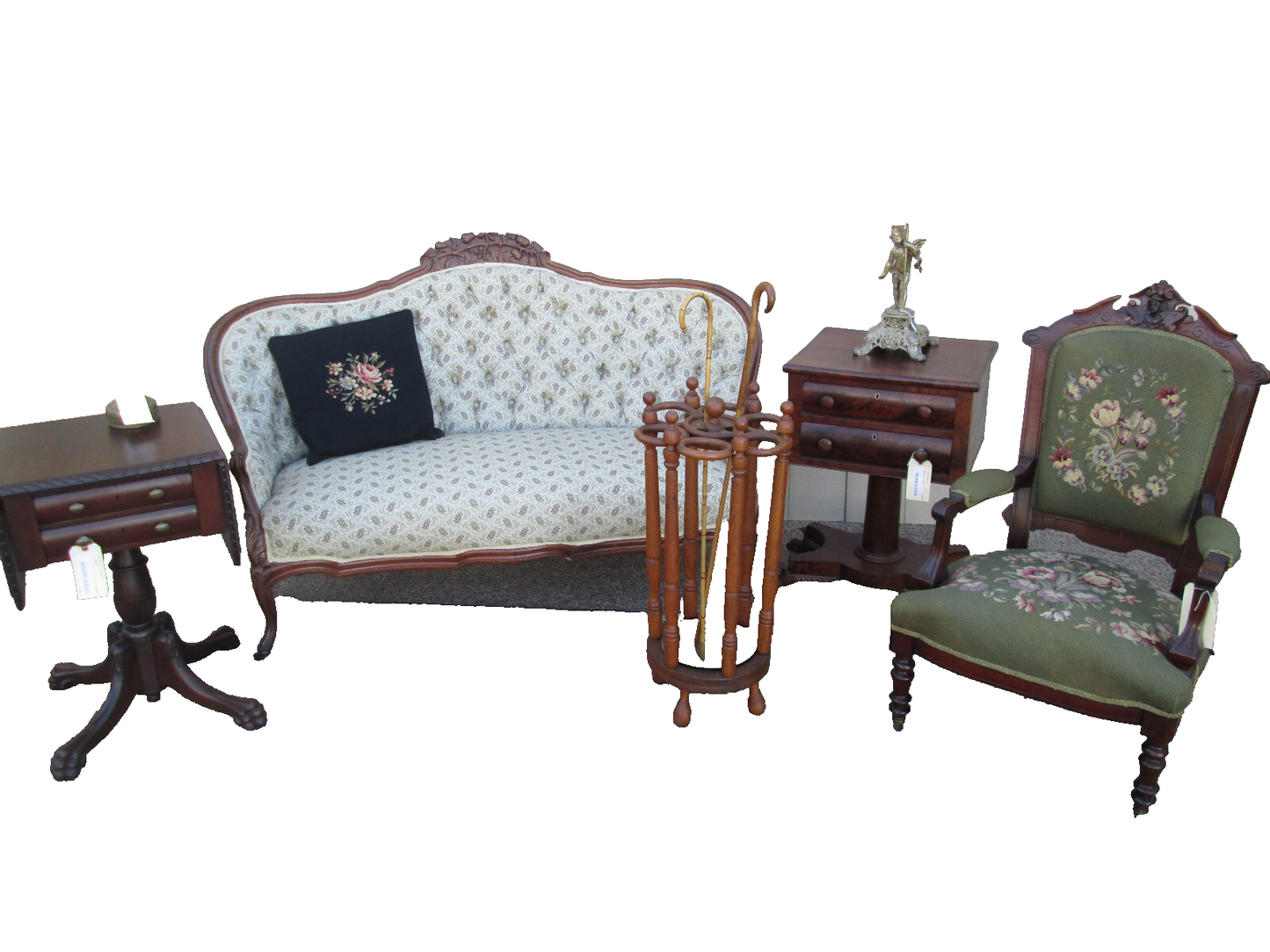 62385   Antique Victorian 2 pc Secretary Desk w/ Bookcase Top