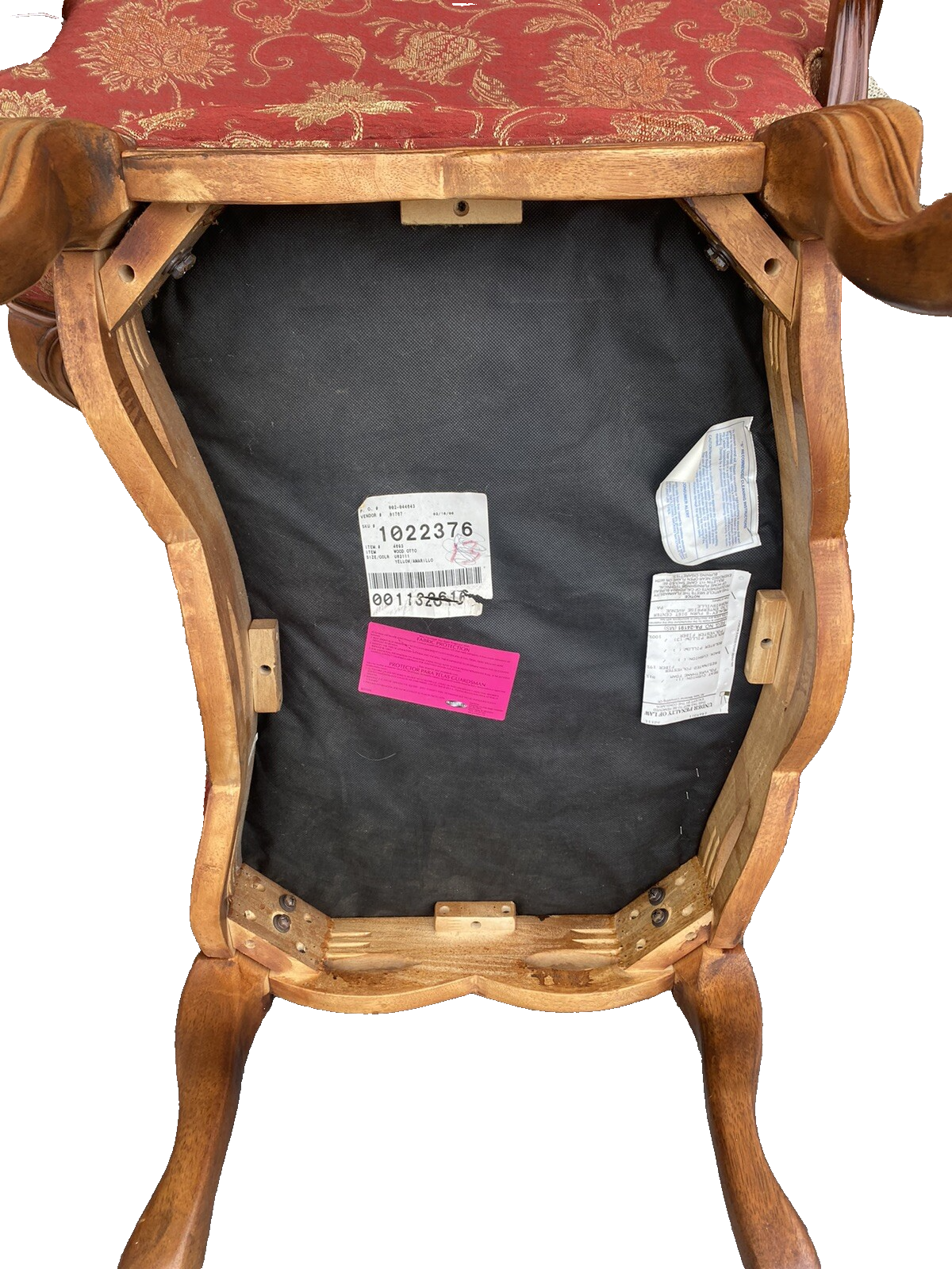 65401   Mealeys Furniture French Country Bergere Armchair w/ Stool