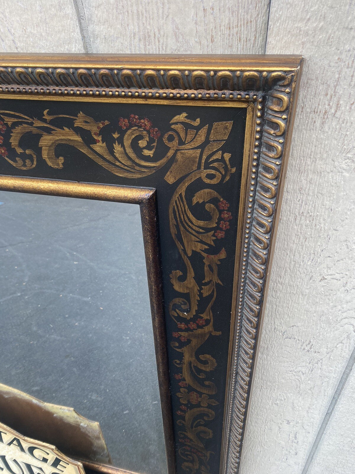 65464 Decorator Ebony Accent Mirror in Fancy Picture Frame