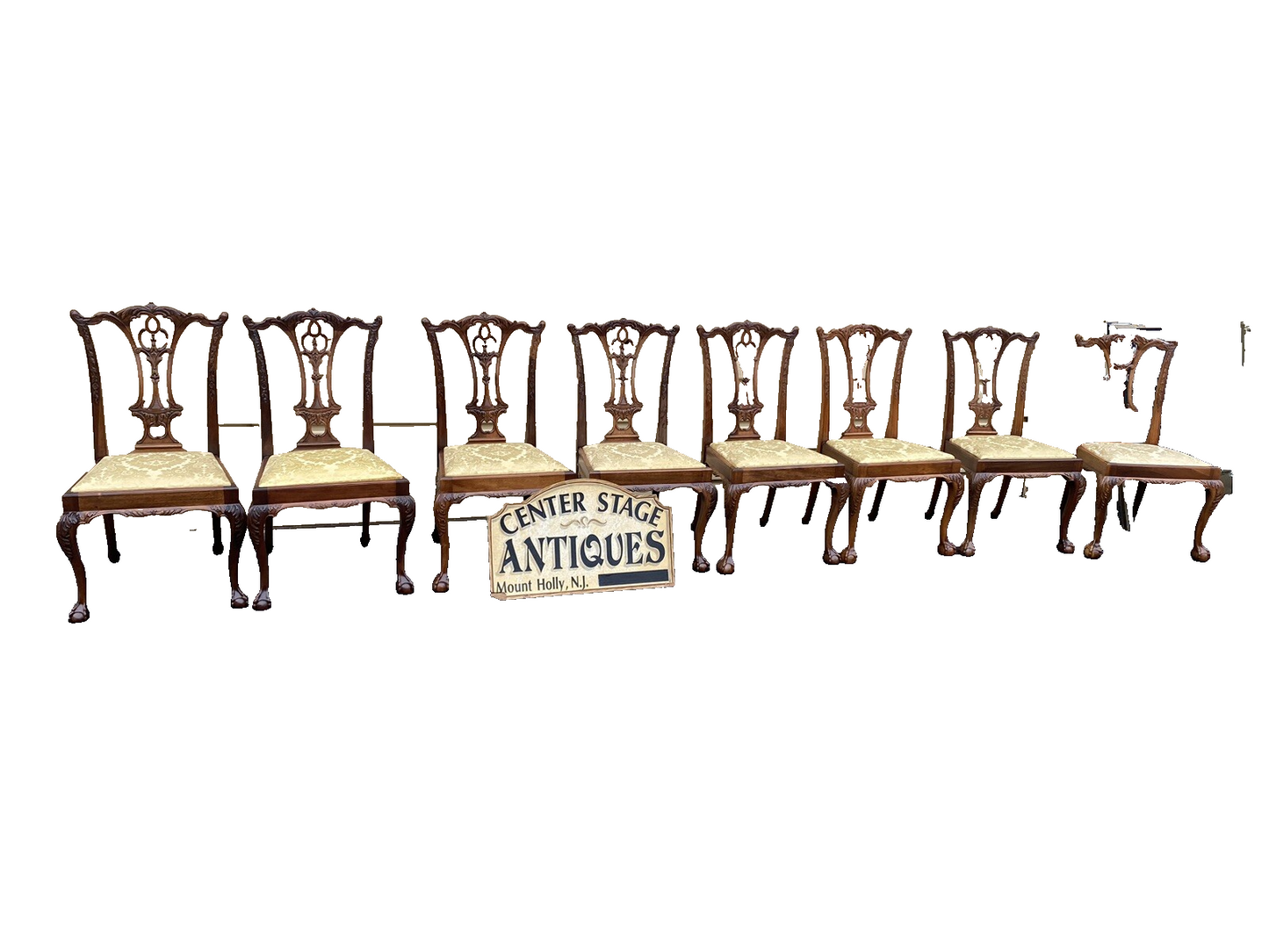 65823 Set of 8 GEORGIAN Furnishings  Solid Mahogany Dining Chairs