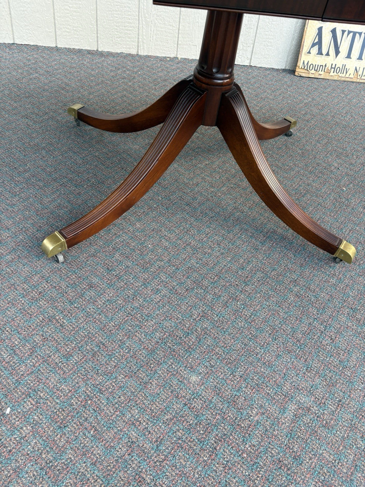 66975 Oval Mahogany Banded  Dining Table with 2 - 11" wide leafs