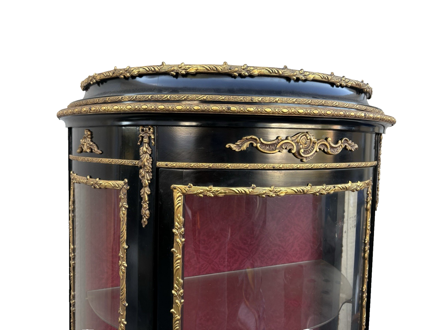 67089 Louis XV Ebony Curio Cabinet with Bronze ormalu