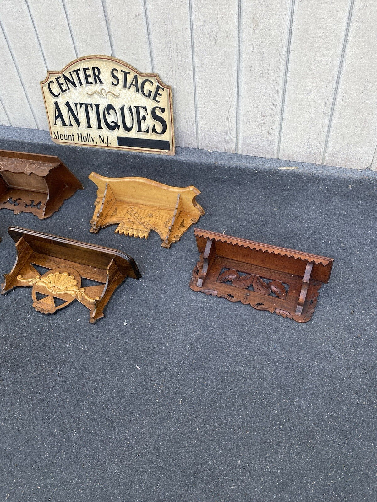 66005 Antique Victorian Oak Whatnot Wall Shelf Mantle Clock Shelf