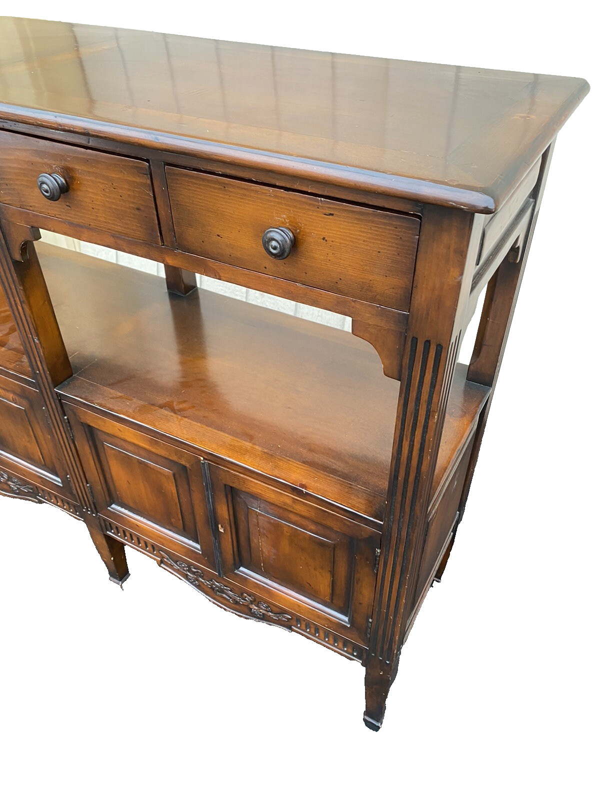 66333  Tall Decorator Sideboard Cabinet  Curio Bookcase