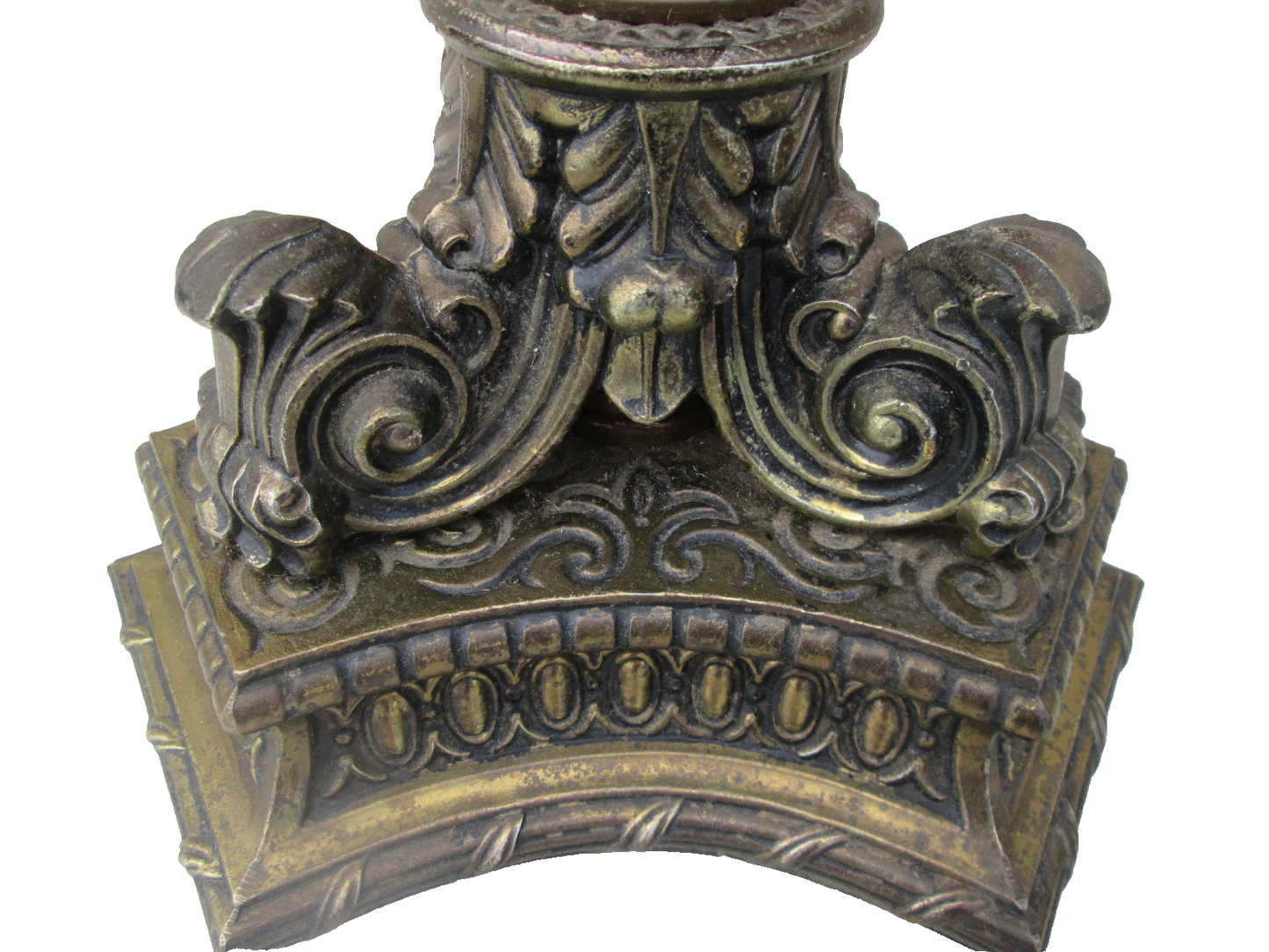 61657  Vintage Mid Century Modern Glass and Metal Table Lamp