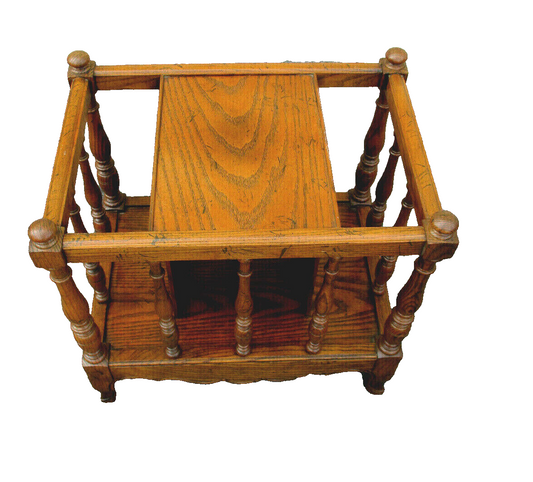 62977 Quality Oak Magazine Rack Holder Stand