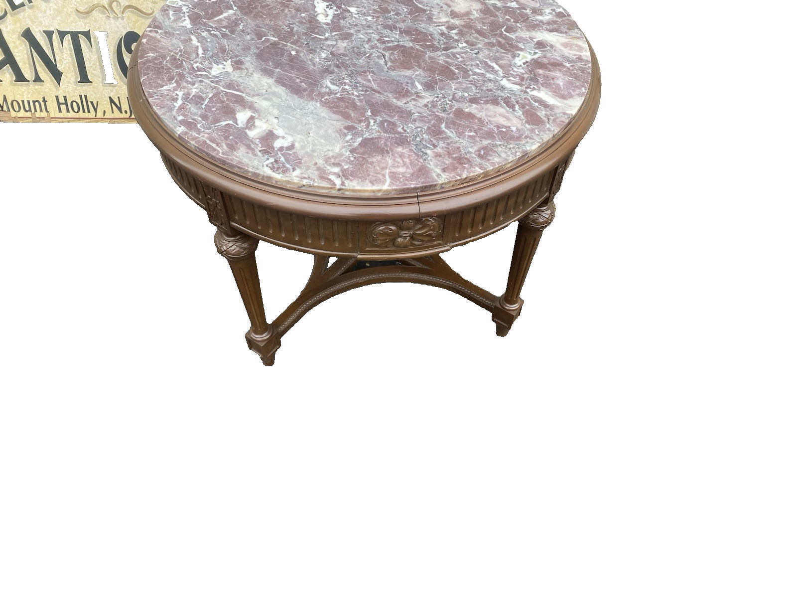 66369 Round Marble Top Coffee Table Stand