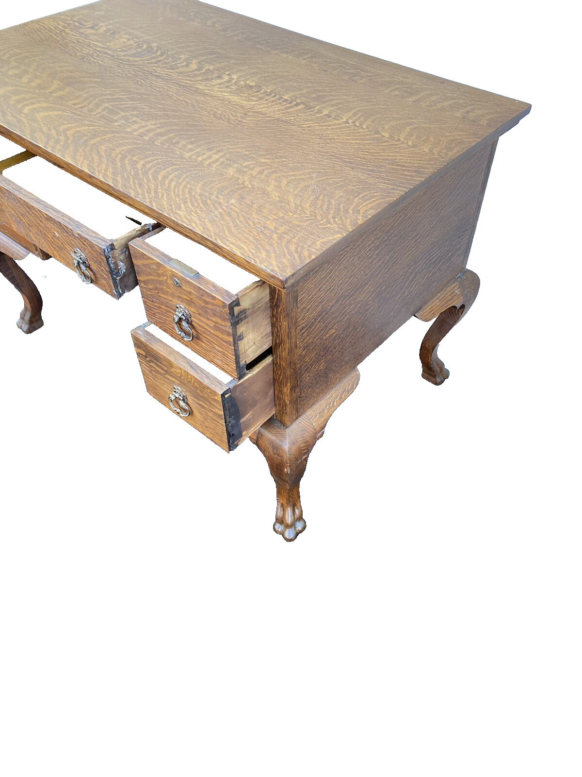 66276 Antique Victorian Oak Partners Desk