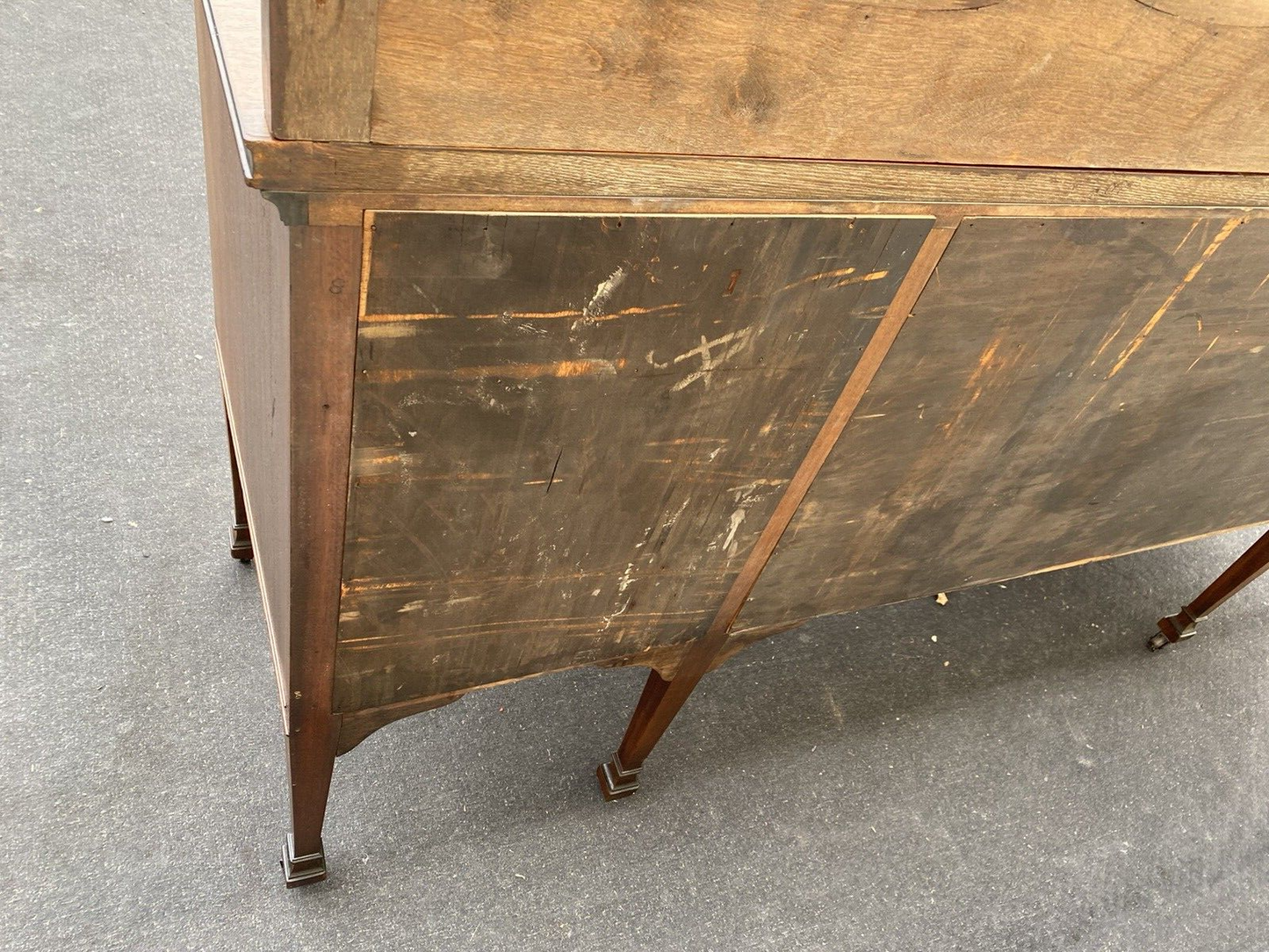 66104 Antique Mahogany Sideboard Server Buffet with WINE HOLDERS
