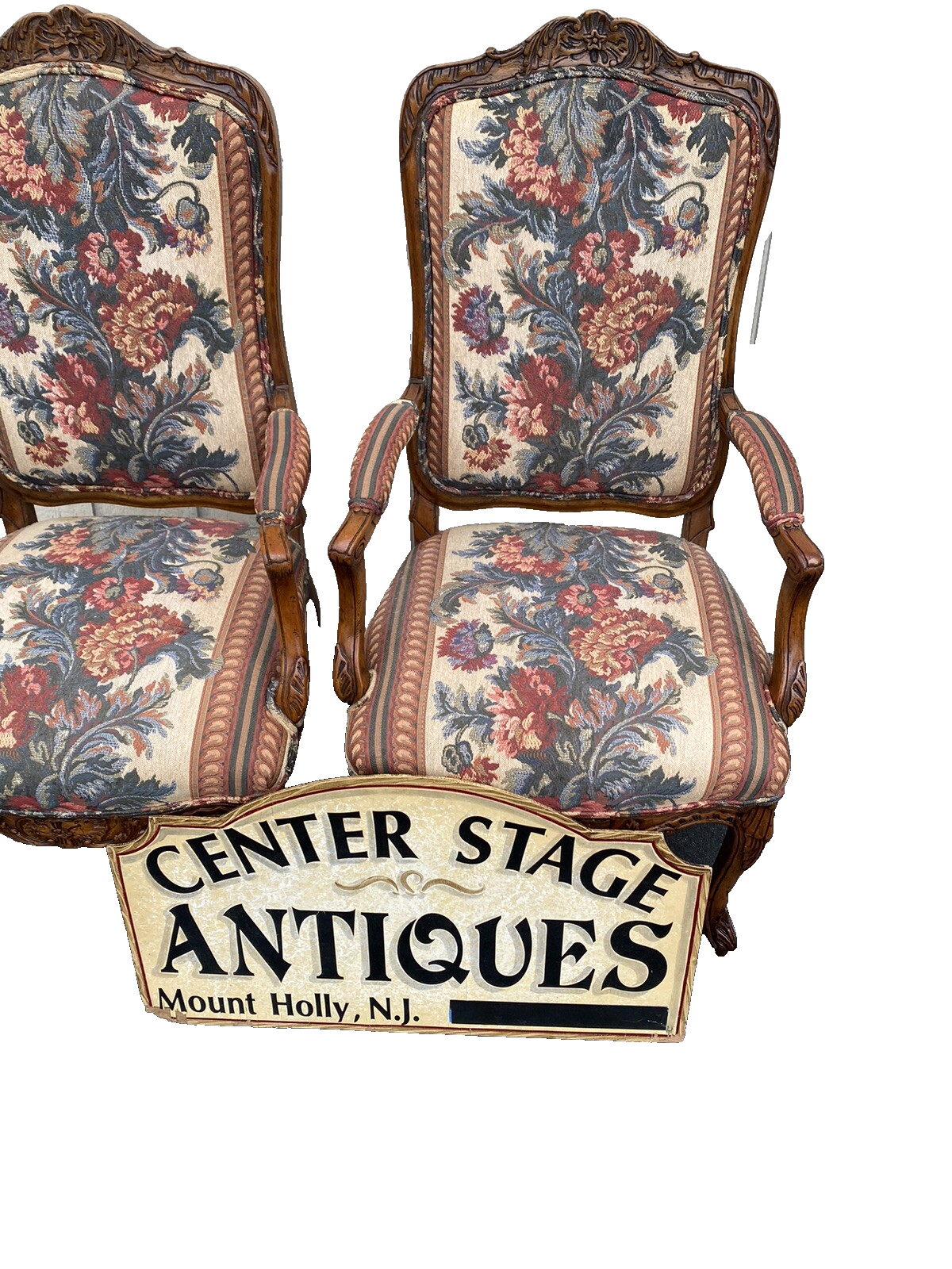 65425   Pair French Country Bergere Armchair Chair