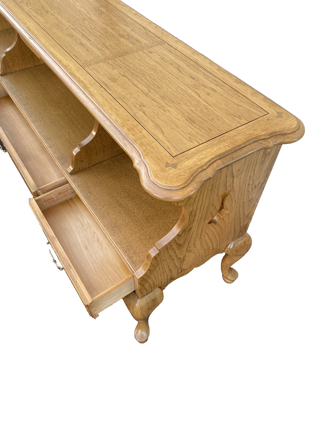 66219   Thomasville Country Manor  Oak Bookcase Curio Cabinet