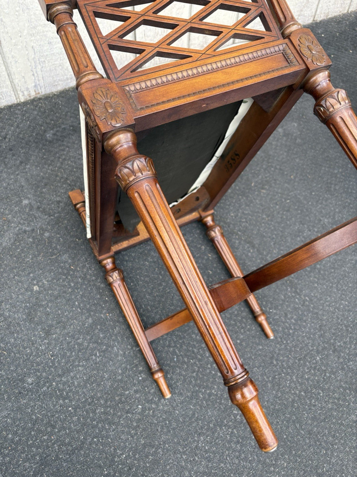 66887   Decorator Mahogany Vanity Bench Stool  XX