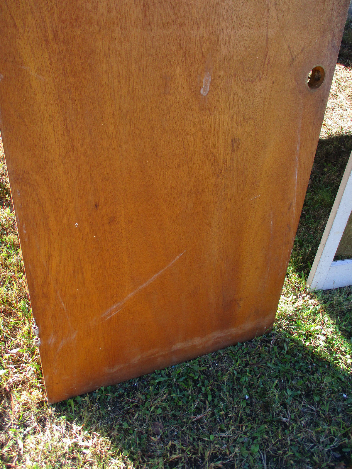 DOOR 04:    Mid Century Wood Door with glass Panel 1960 s   31 1/2W x 78 1/4"H