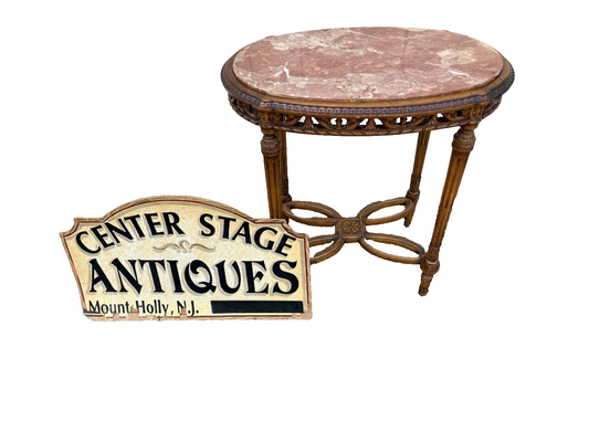 66898 Marble Top Decorator Lamp Table Stand