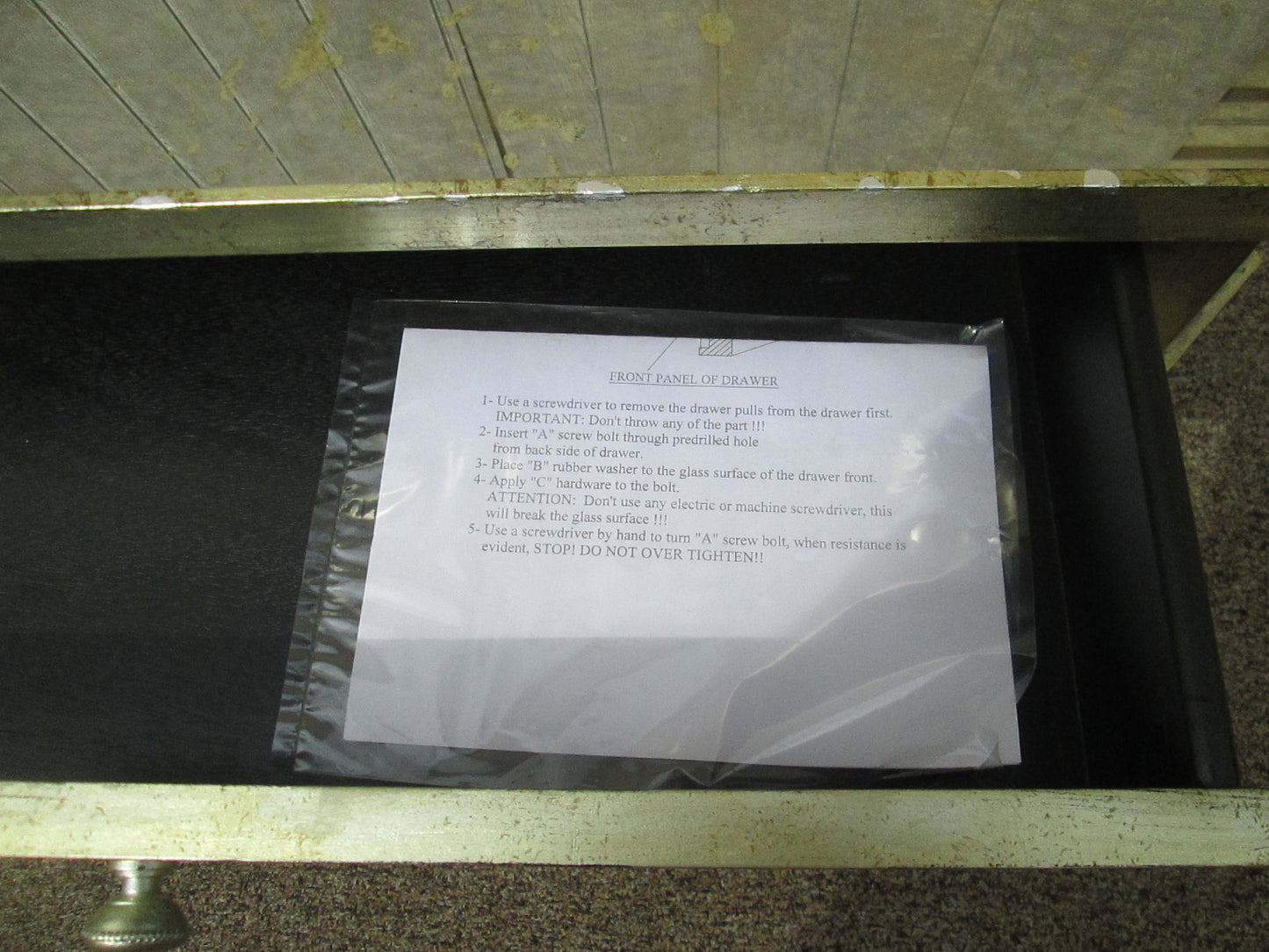 54541 Mirrored MID CENTURY Modern Glass Lamp Table Stand w/ Drawer Nightstand