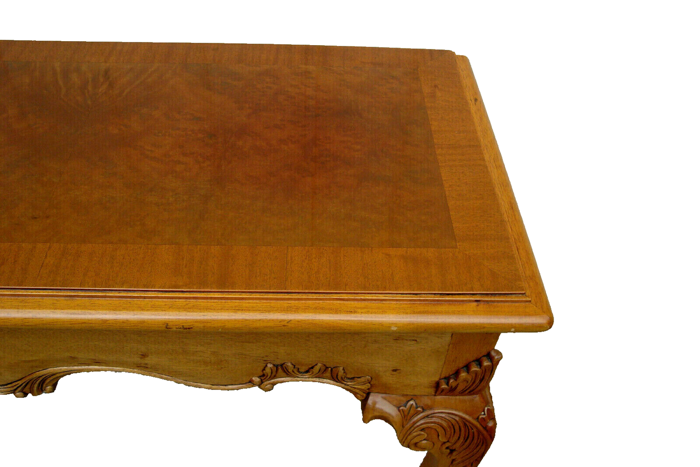 59422 Banded and Burled Mahogany Claw Foot Library Sofa Hall Table Stand