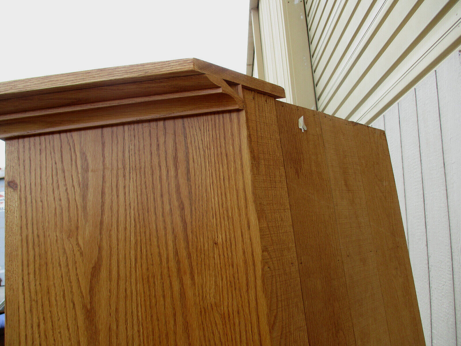 63297   Solid Oak Tom SEELY Corner Cabinet  Curio