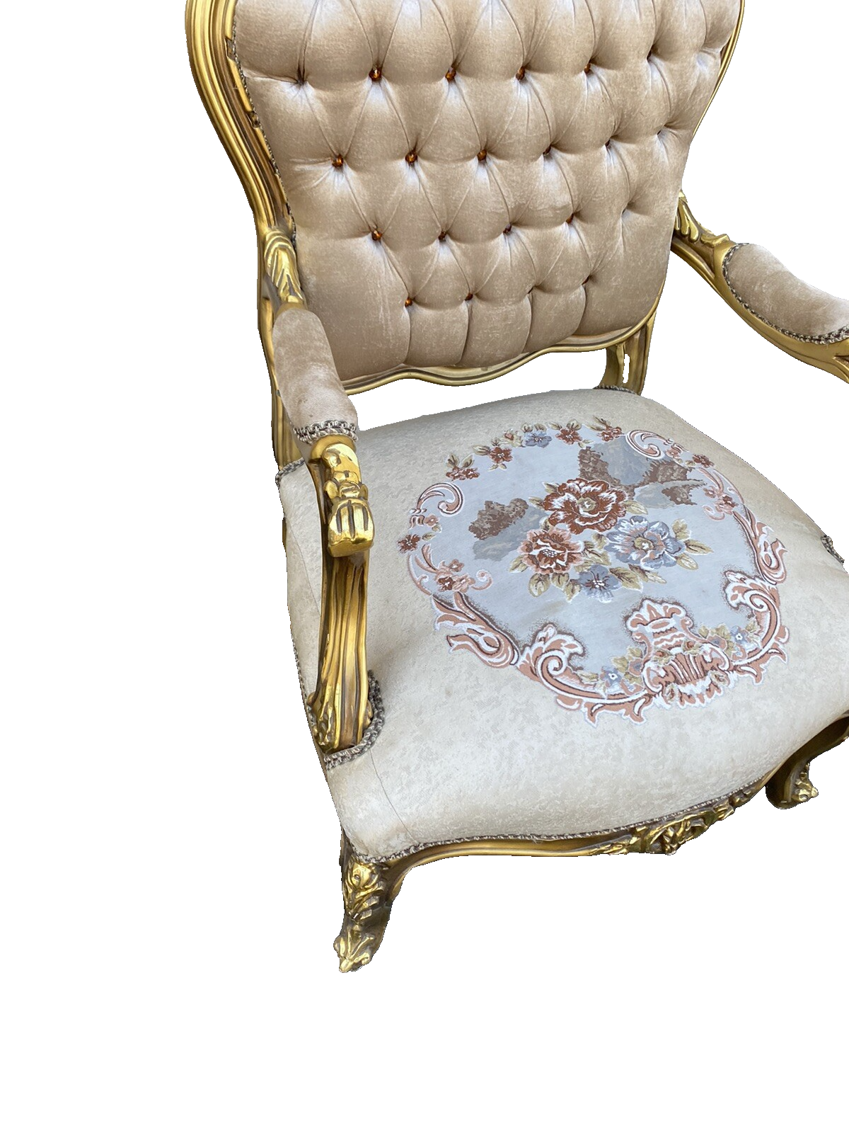 65408 Pair Decorator Gold Armchair Chair s