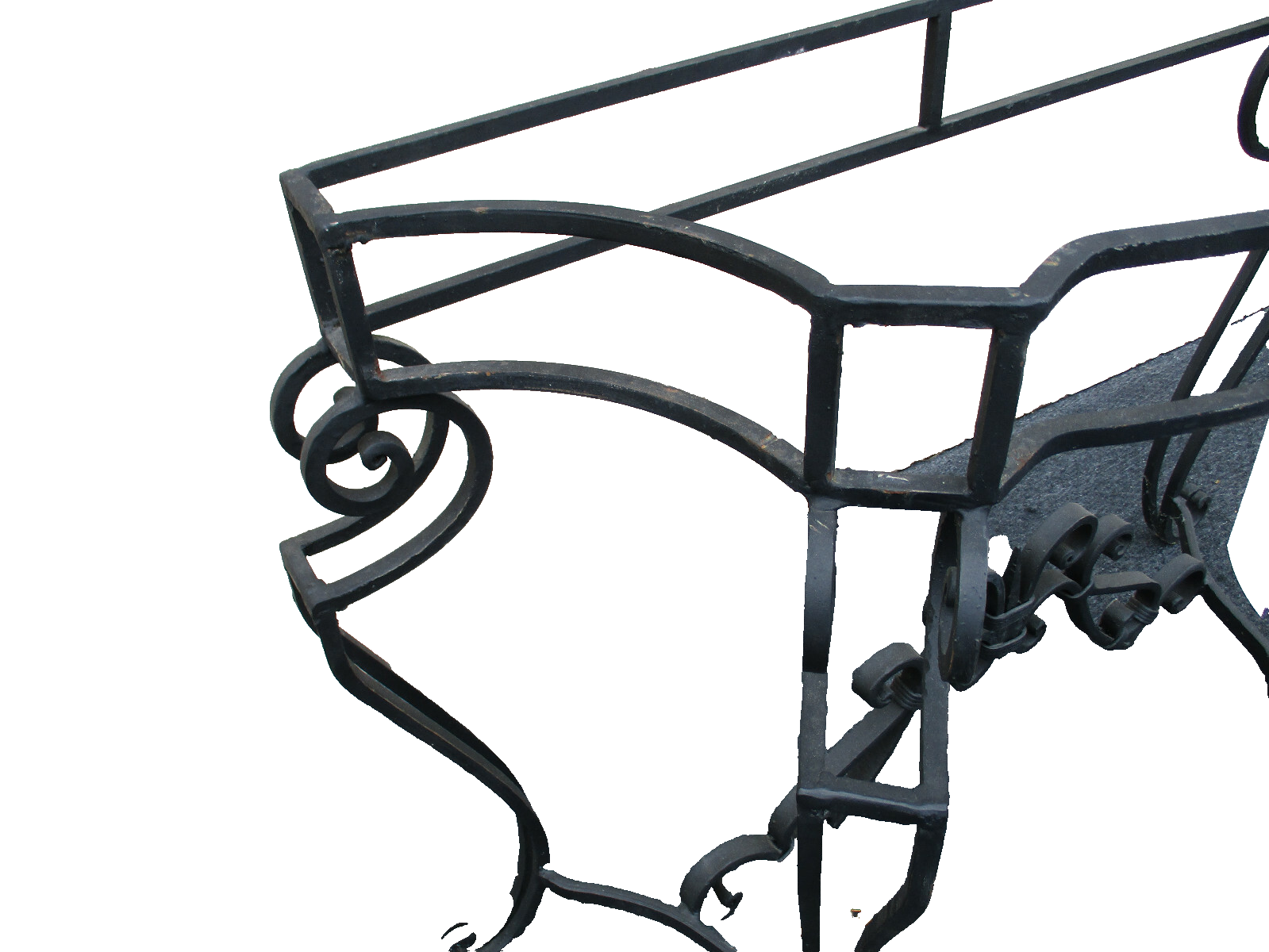 62809 Marble Top Console Table w/ Iron Base