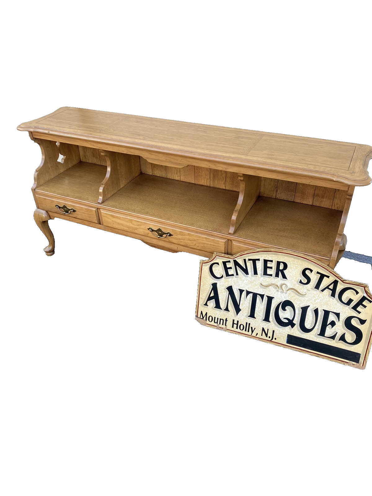 66219   Thomasville Country Manor  Oak Bookcase Curio Cabinet