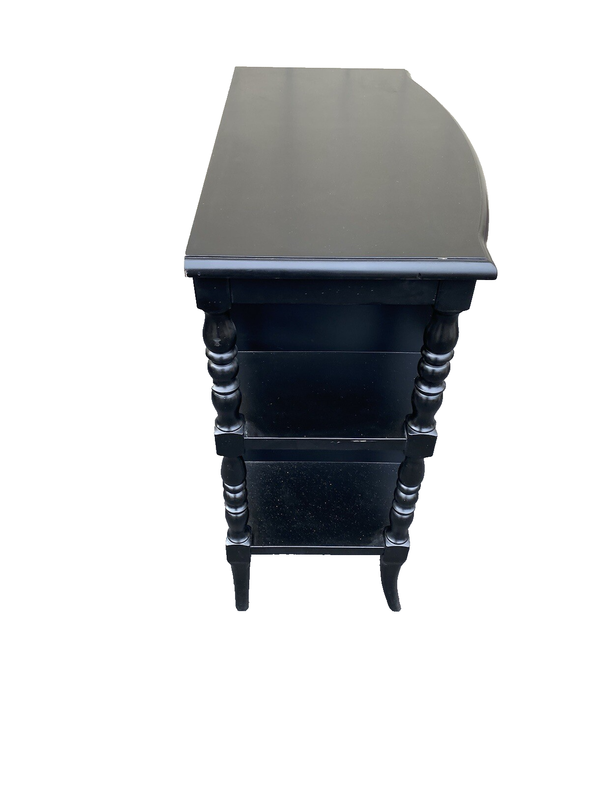 66147 Ebony Stenciled Decorator Shelf Sideboard Console Table Stand