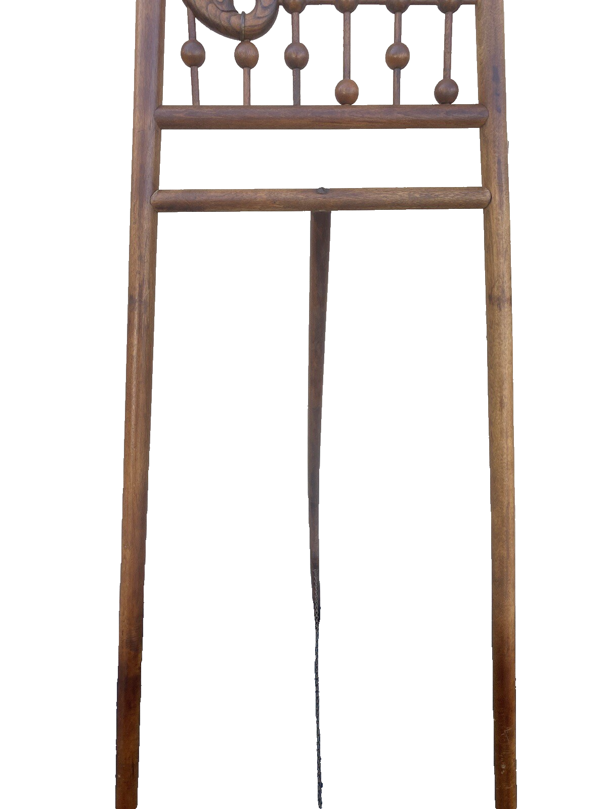 64739  RARE Antique Victorian Oak Stick And Ball Art  Oil Painting EASEL