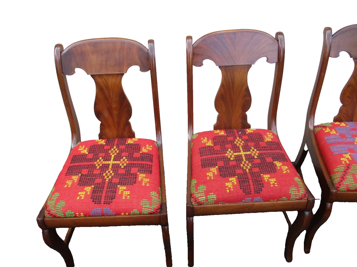 64103  Set 5 Antique Mahogany Dining Chairs Chair s