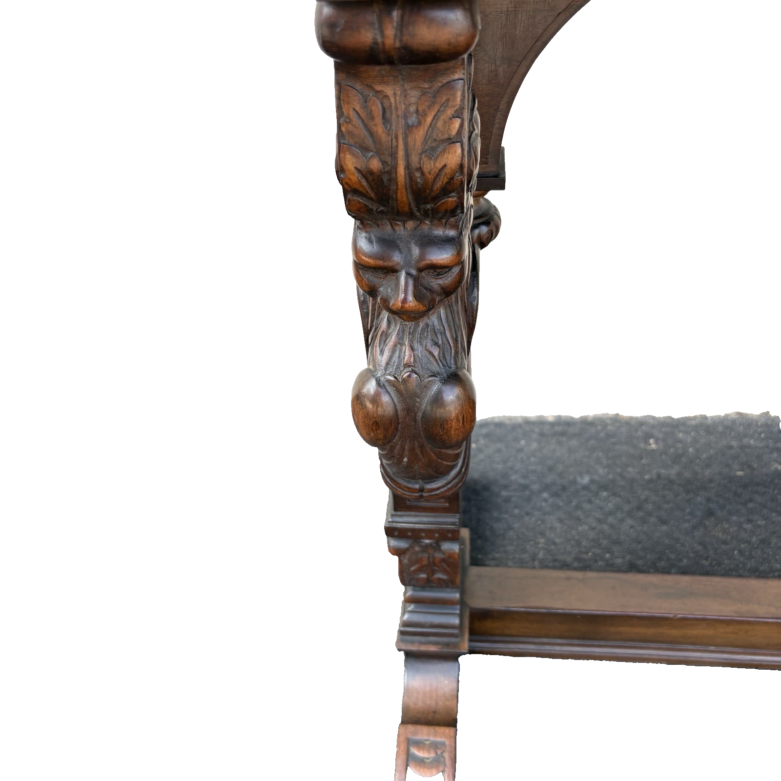 65236   Antique Solid Mahogany Hand Carved Figural Gryphon  Sofa Table Sideboard