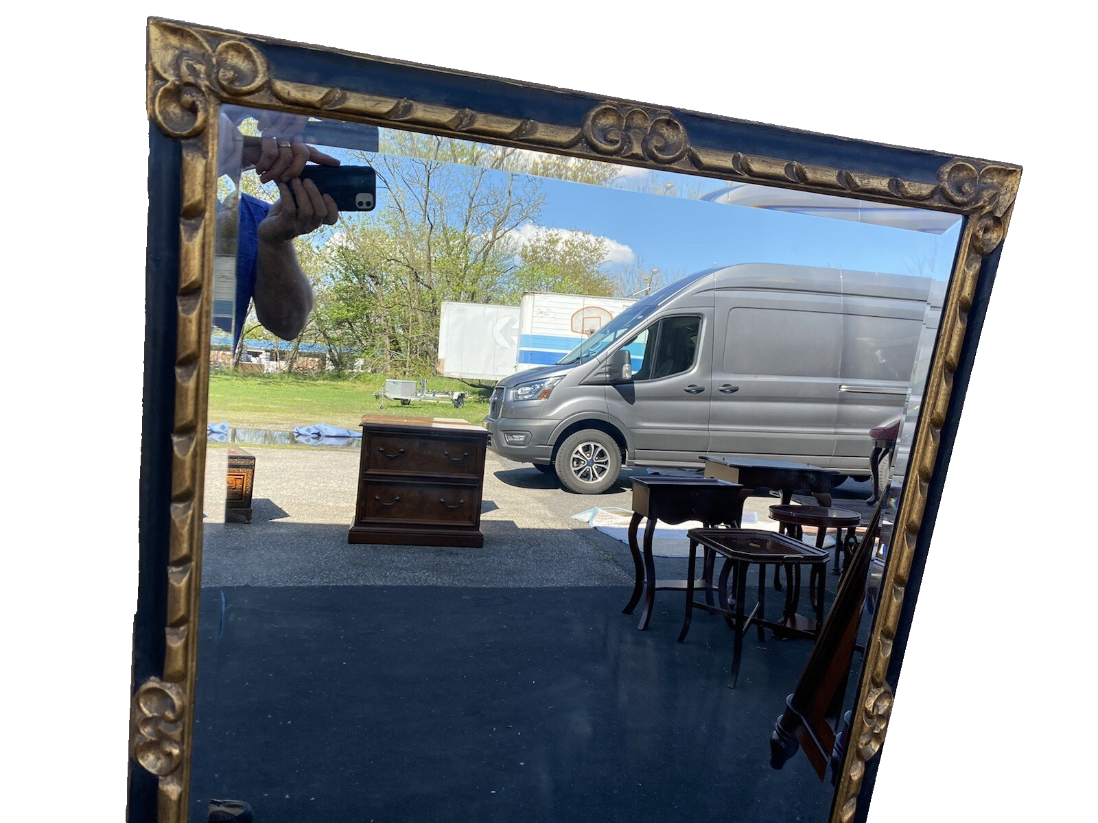 65378 FRIEDMAN BROTHERS  Gold Decorator Beveled  Mirror