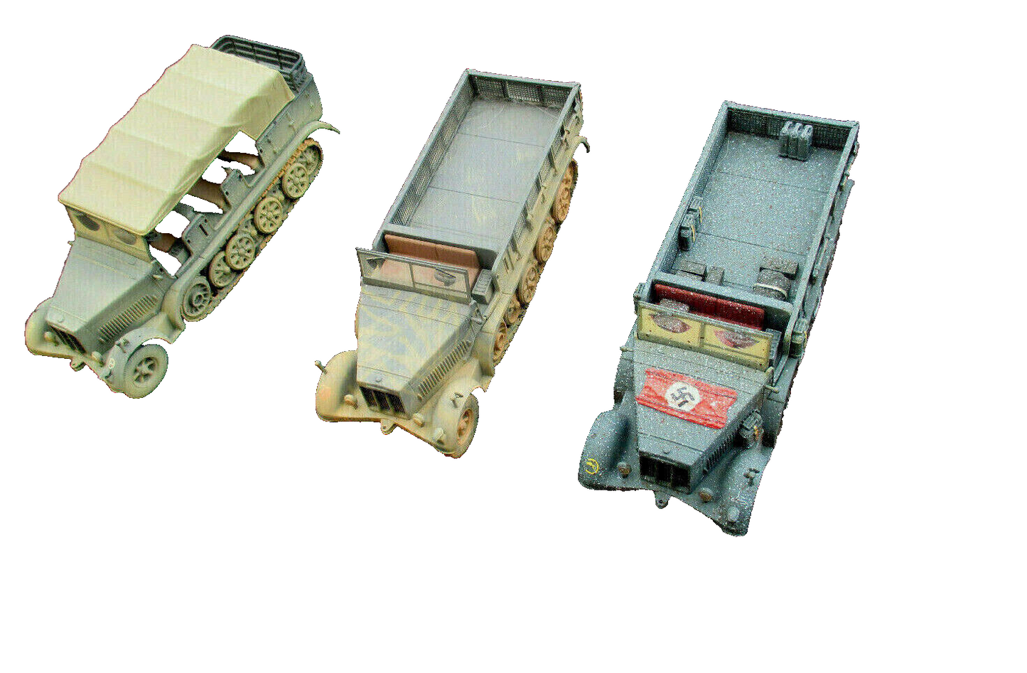 ES57  3 CORGI WWI Legends Krauss-Maffei 8 ton SDKFZ 7 Half Trucks DIECAST METAL