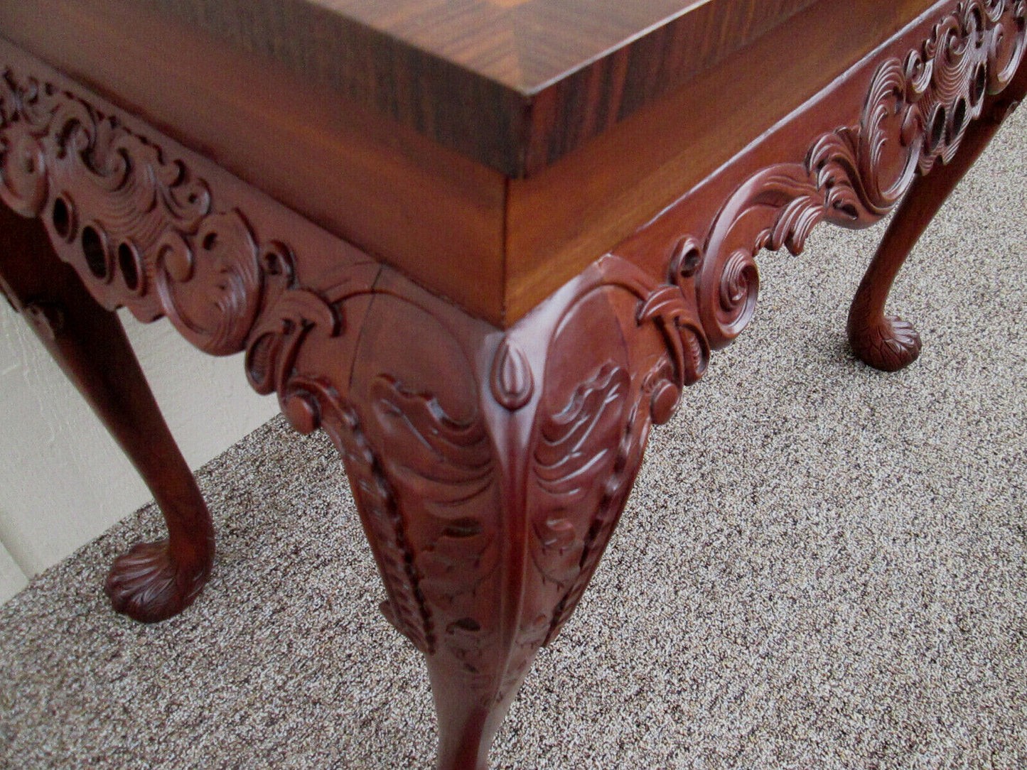 58349 Inlaid Mahogany Library Desk Console Table Stand Server Sideboard