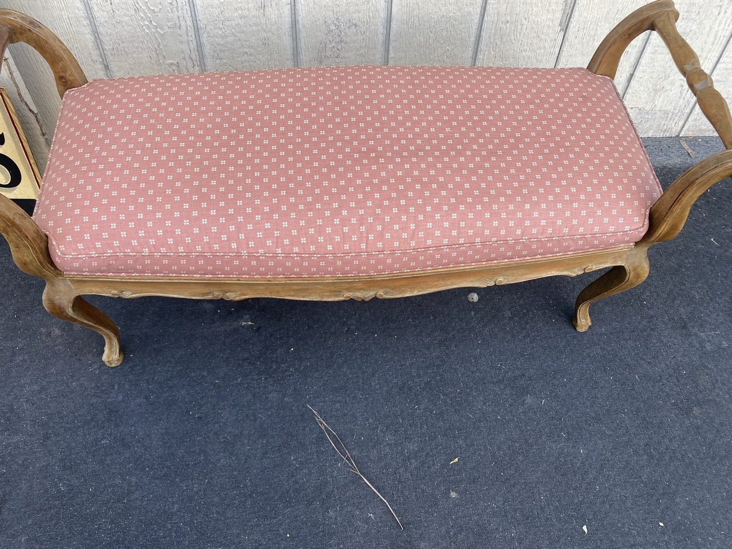 65935  French Country Louis XV window Bench Ottoman