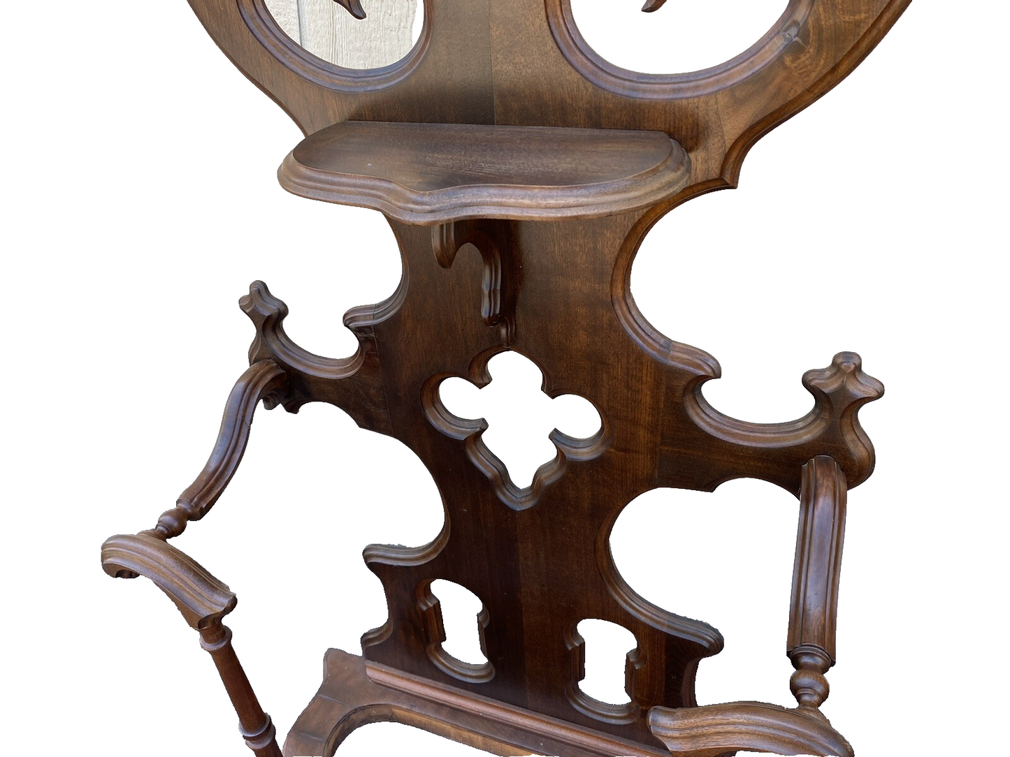 64495 Antique Gothic Victorian Hall Tree Hat rack Umbrella Stand