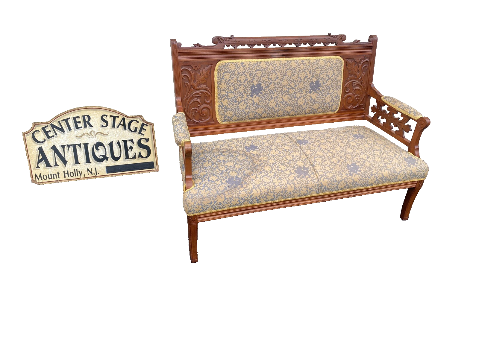 65227 Antique Eastlake Victorian Loveseat Sofa