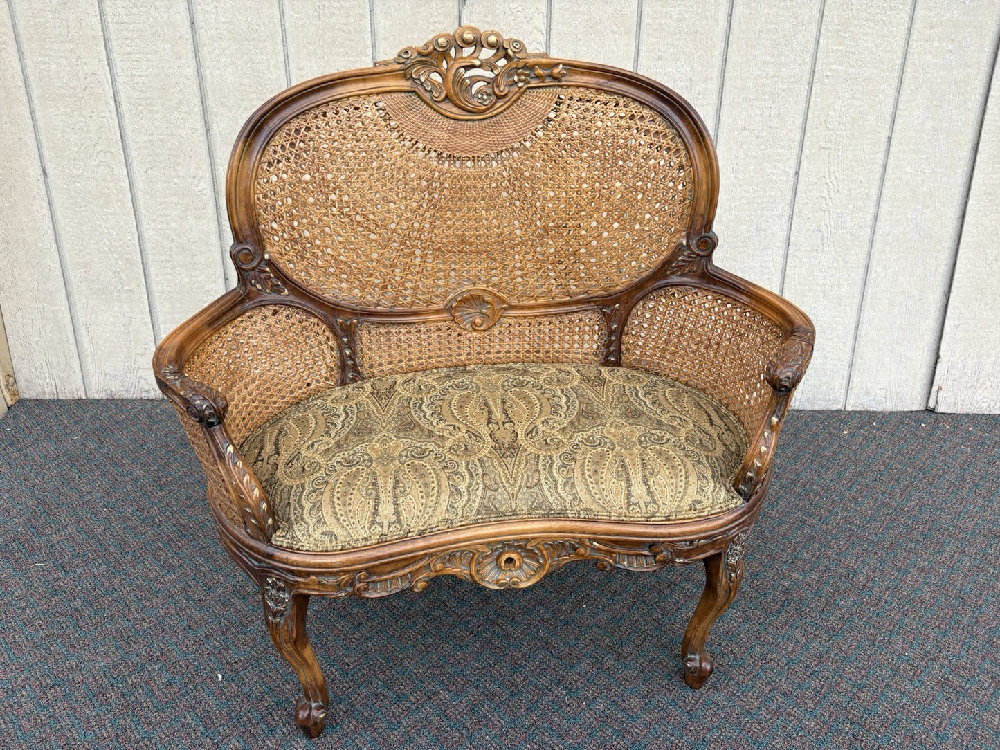 66821  French Country Louis XV Settee Bench Loveseat Chair HORCHOW NEIMAN MARCUS