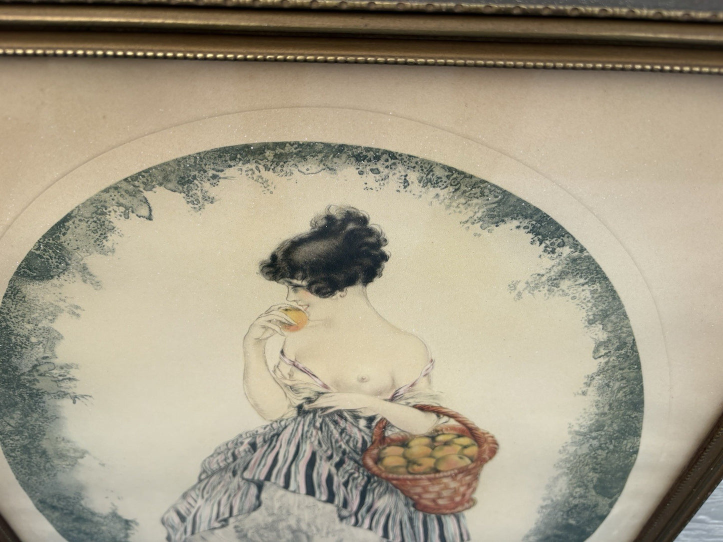 65135 Old ICART Print LE PANIER DE FOMMES Morris Bender INC